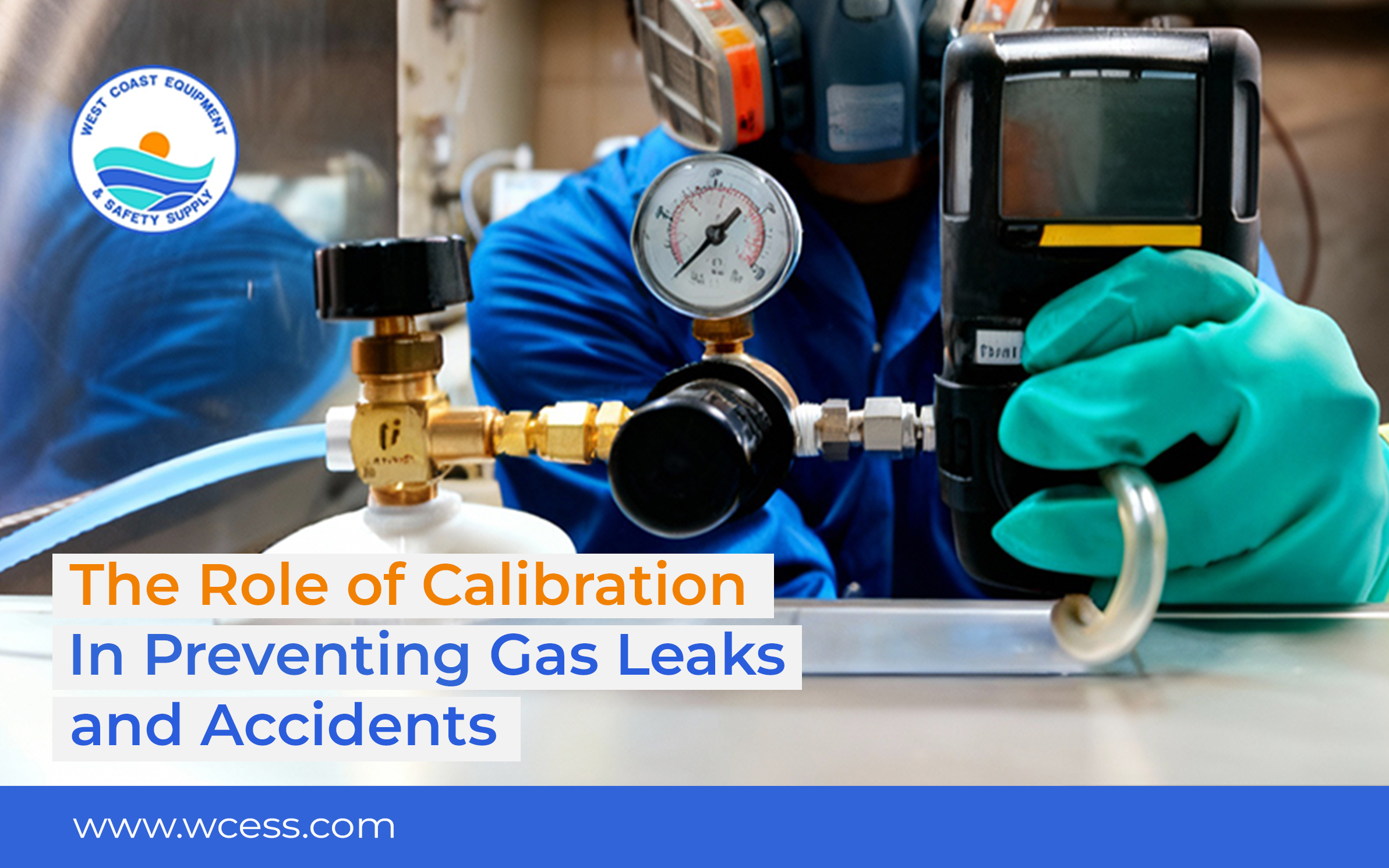 Technician performing gas detector calibration in industrial plant